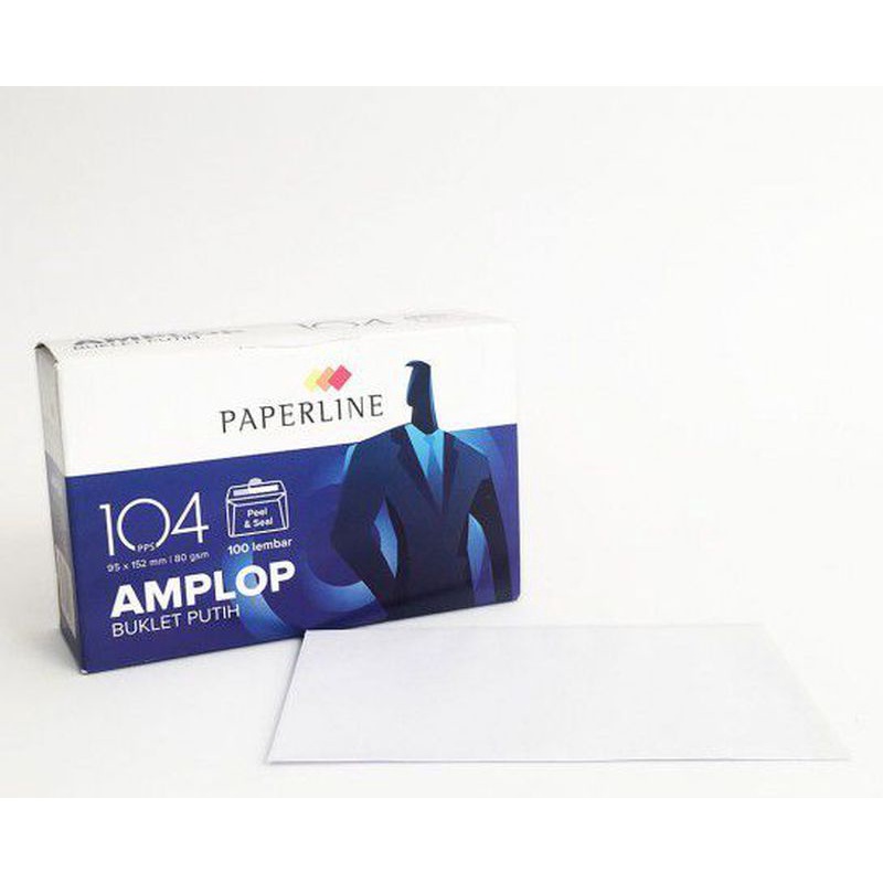 

Amplop Paperline Putih 80 GSM 104 PPS | isi 100 lembar per pak