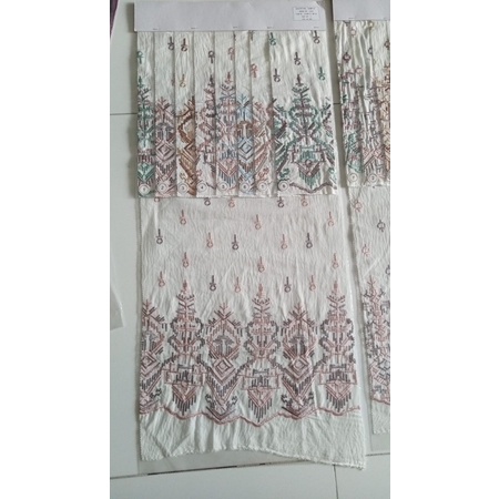 [ Warung Textile ] Kain Airflow / Wrinkle / Crinkle Bordir White Base