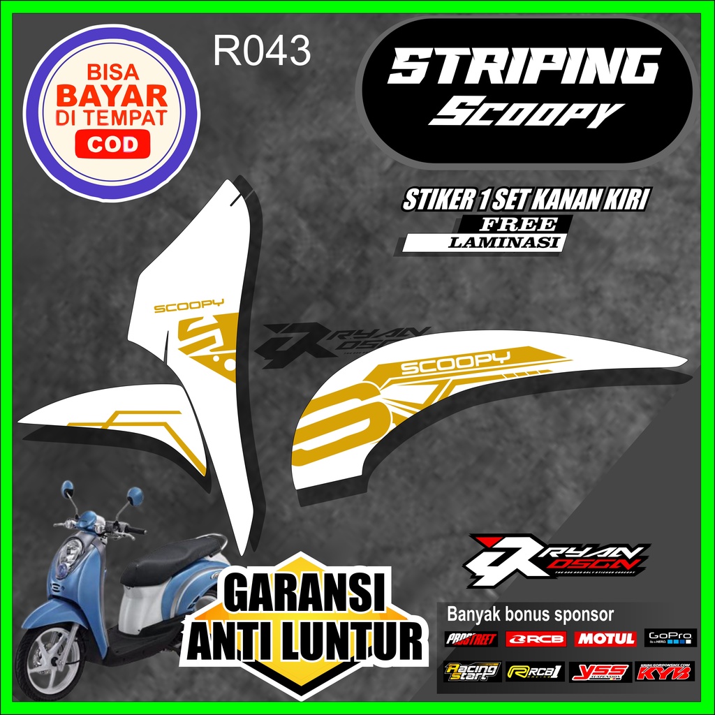 STIKER MOTOR STRIPING SCOOPY KARBU CARBU 2010 2011 2012 2013 STIKER