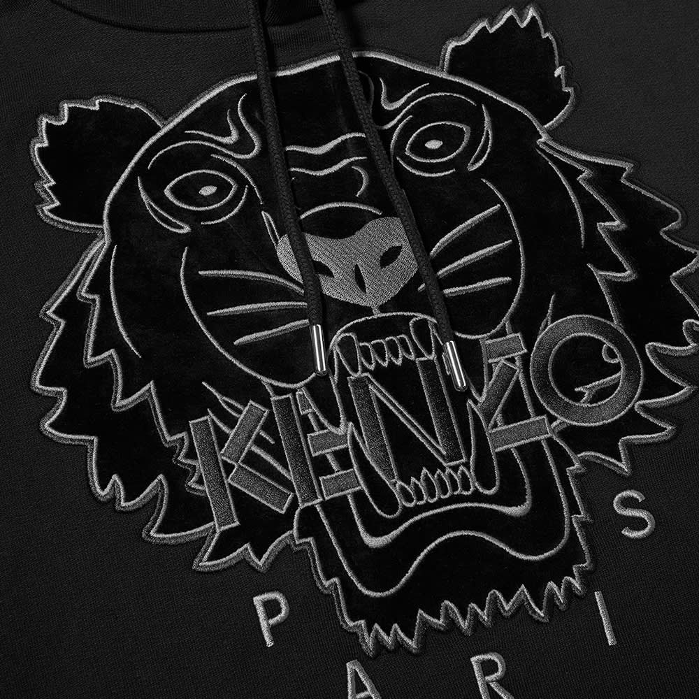 Knzo Men Embroidered Tiger Hoodie Black/Grey 100% Original