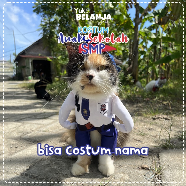 Baju Kucing Bahan Poliester Kostum Anak Sekolah SMP Tank Series Terlucu Baju Kucing anjing kelinci Lucu murah Size XS-XL / Yuk Belanja Gaes!