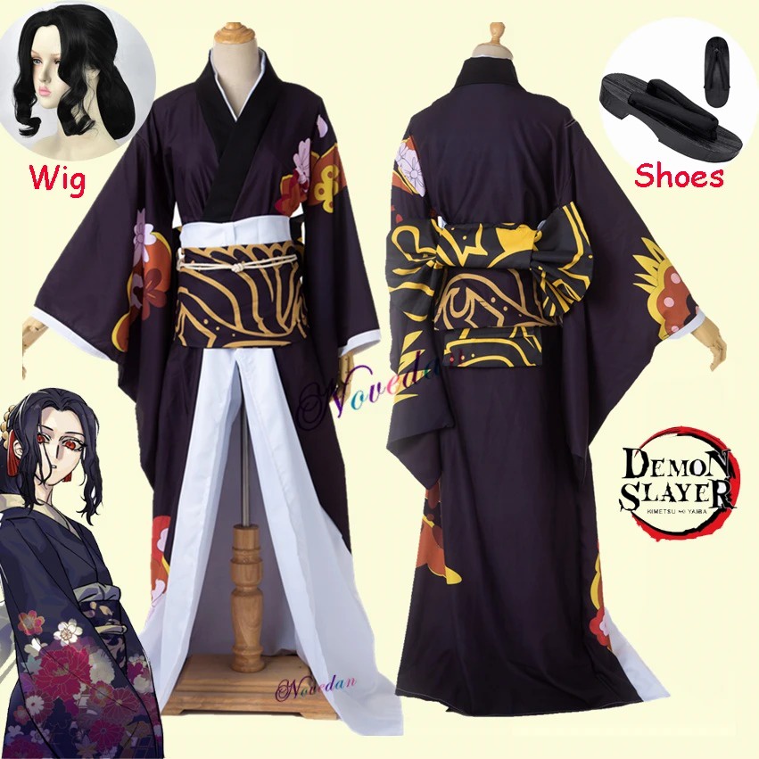 Haori Baju Cosplay Kimono Jubah Anime Demon Slayer Kimetsu no Yaiba Cosplay Costumes Kibutsuji Muzan