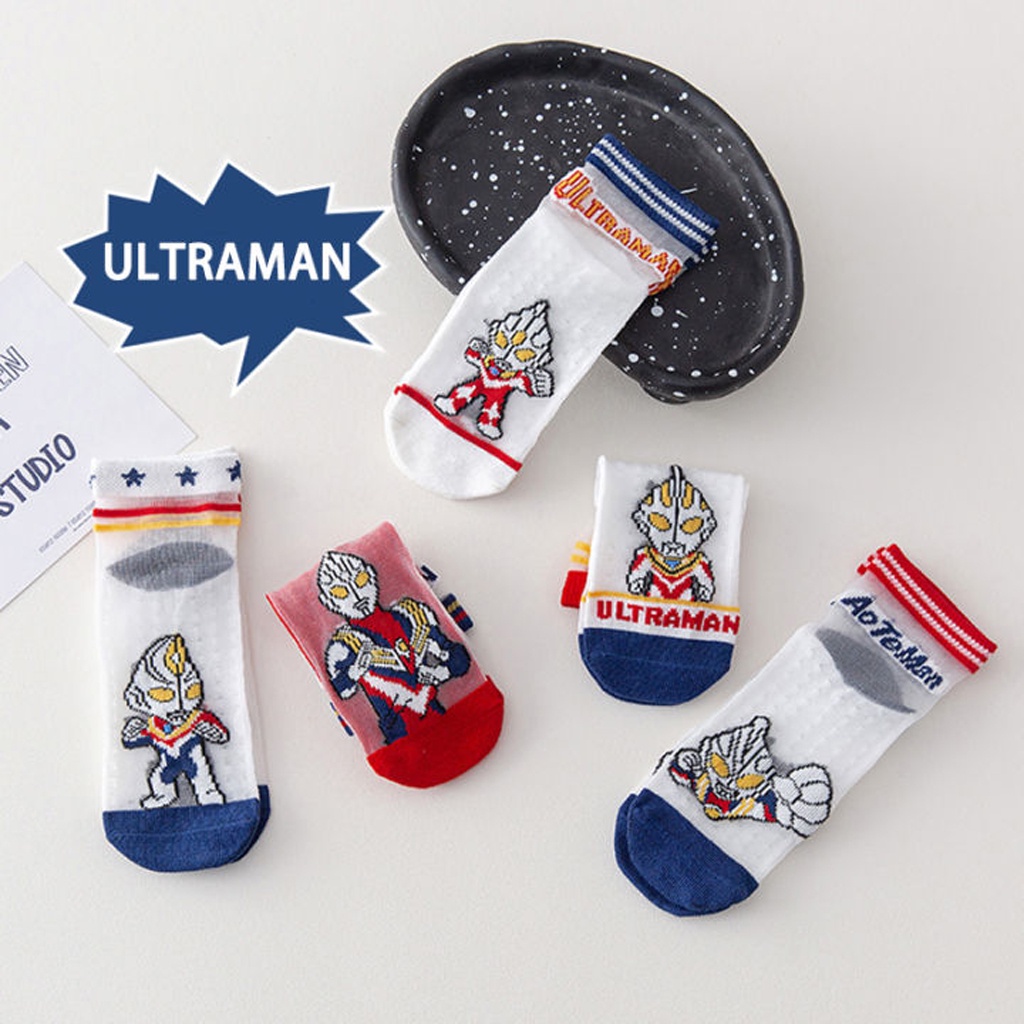 INFY - Kaos Kaki Anak Motif Ultraman Transparan Kaus Kaki Bayi Lucu KK045