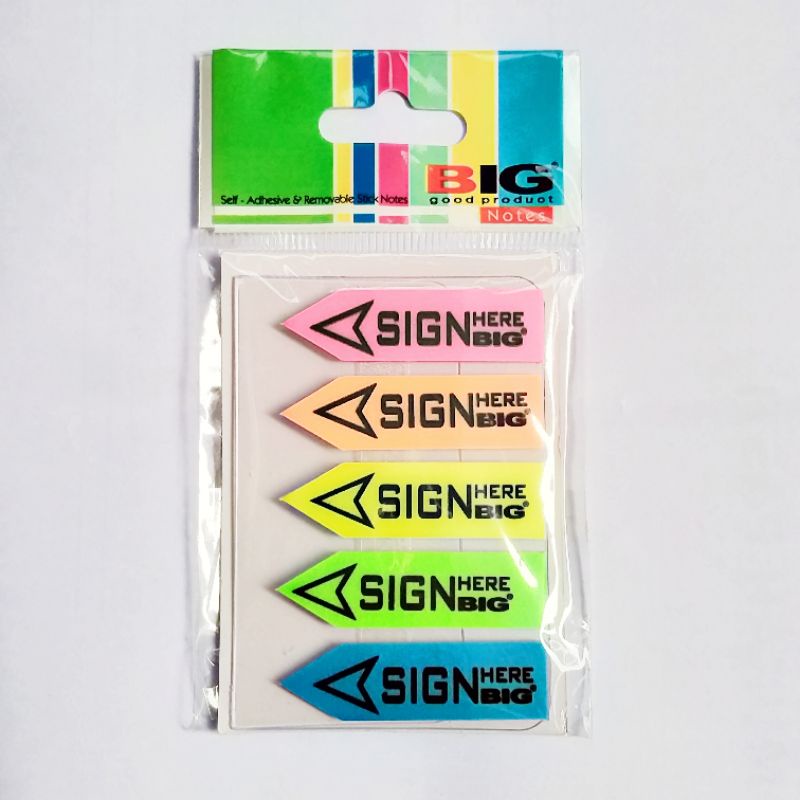 

Stick note / penanda sign here / tanda tangan plastik big 5 warna