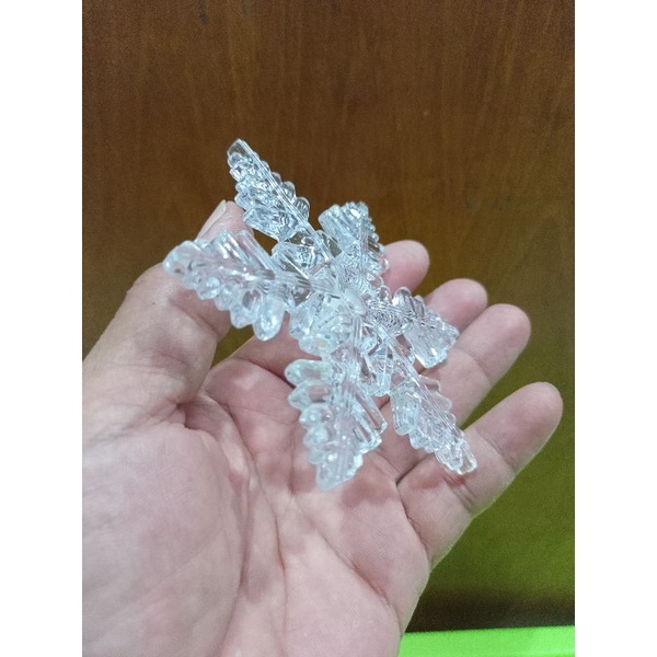 Hiasan Pohon Natal Snowflake plastik Bening Transparant lebih Meriah