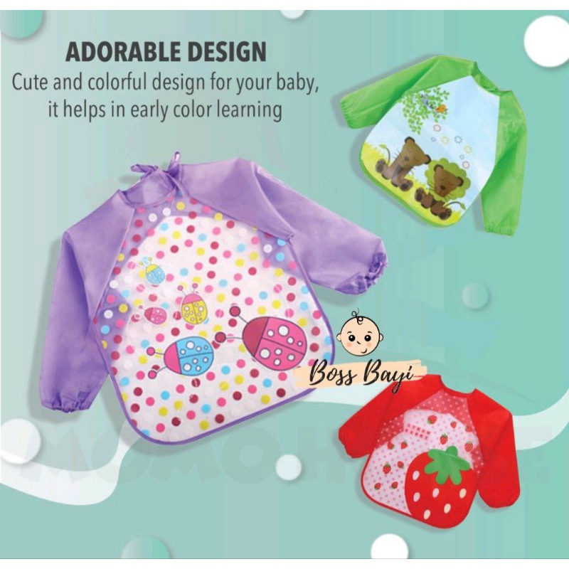 BOSS BAYI - Bib Panjang / Celemek Baju Bayi Anak Waterproof