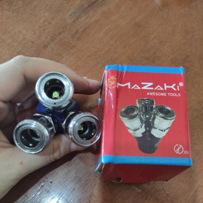 coupler selang kompresor cabang 3 / nepel selang cabang 3