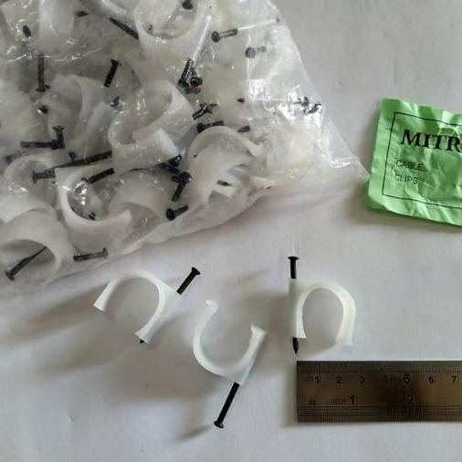 ۞ Klem Pipa PVC dan Paku 1"/Klem Pipa Pvc + Paku / Clamp Conduit Listrik BERKUALITAS ⅍