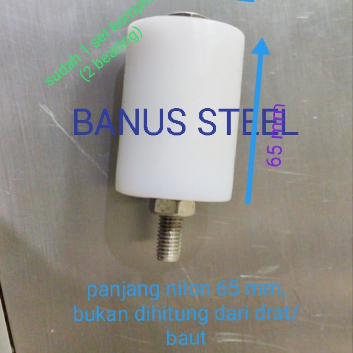 Roda Roda Nilon 2" Inch Panjang 65 Mm (42 Mm X 65 Mm) Hand Pallet Nylon
