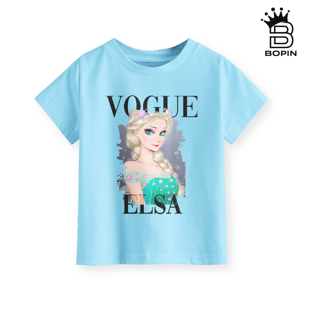 Kaos Anak Perempuan Unisex Cartoon Series warna Biru Muda