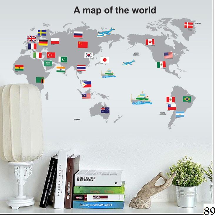 

Segera Miliki Wallsticker 89 World Map Grey