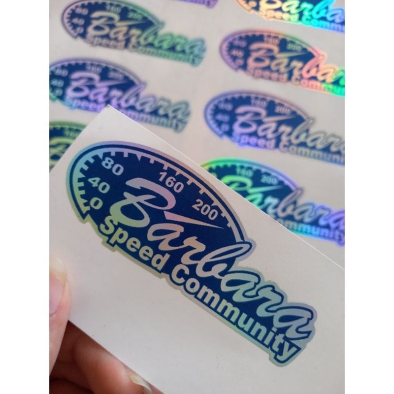 

stiker hologram pelangi # barbara #