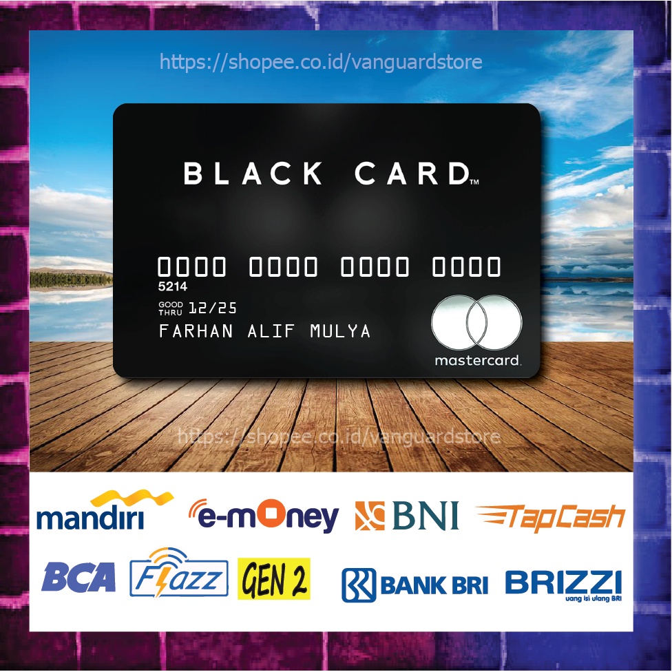 KARTU E MONEY E TOLL KARTU BLCAK CARD MASTERCARD DEBIT CREDIT EMONEY MANDIRI FLAZZ BCA BNI TAPCASH BRIZZI BRI - 1 SISI