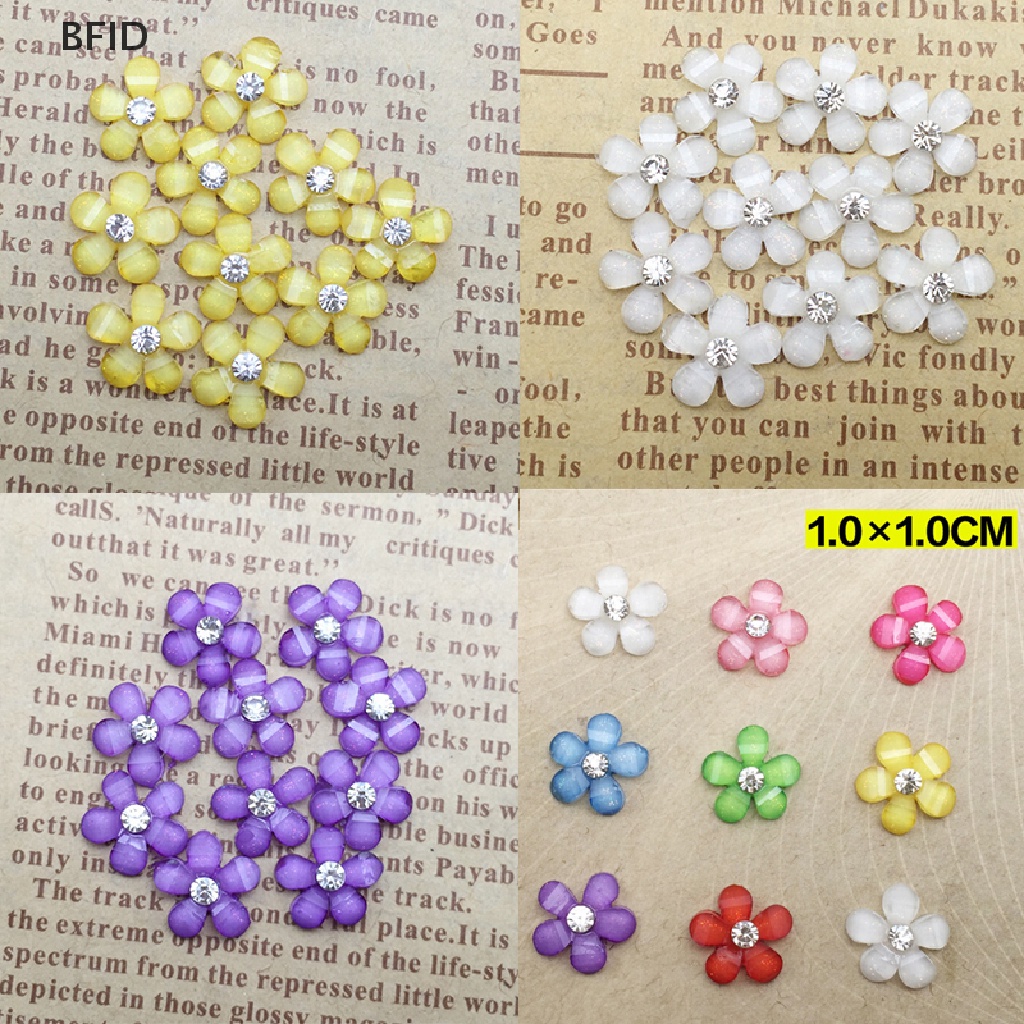 [BFID] Baru DIY 20pcs 10mm resin Bunga flatback Scrapbooking Untuk Telepon/Kerajinan Tangan Pernikahan [ID]