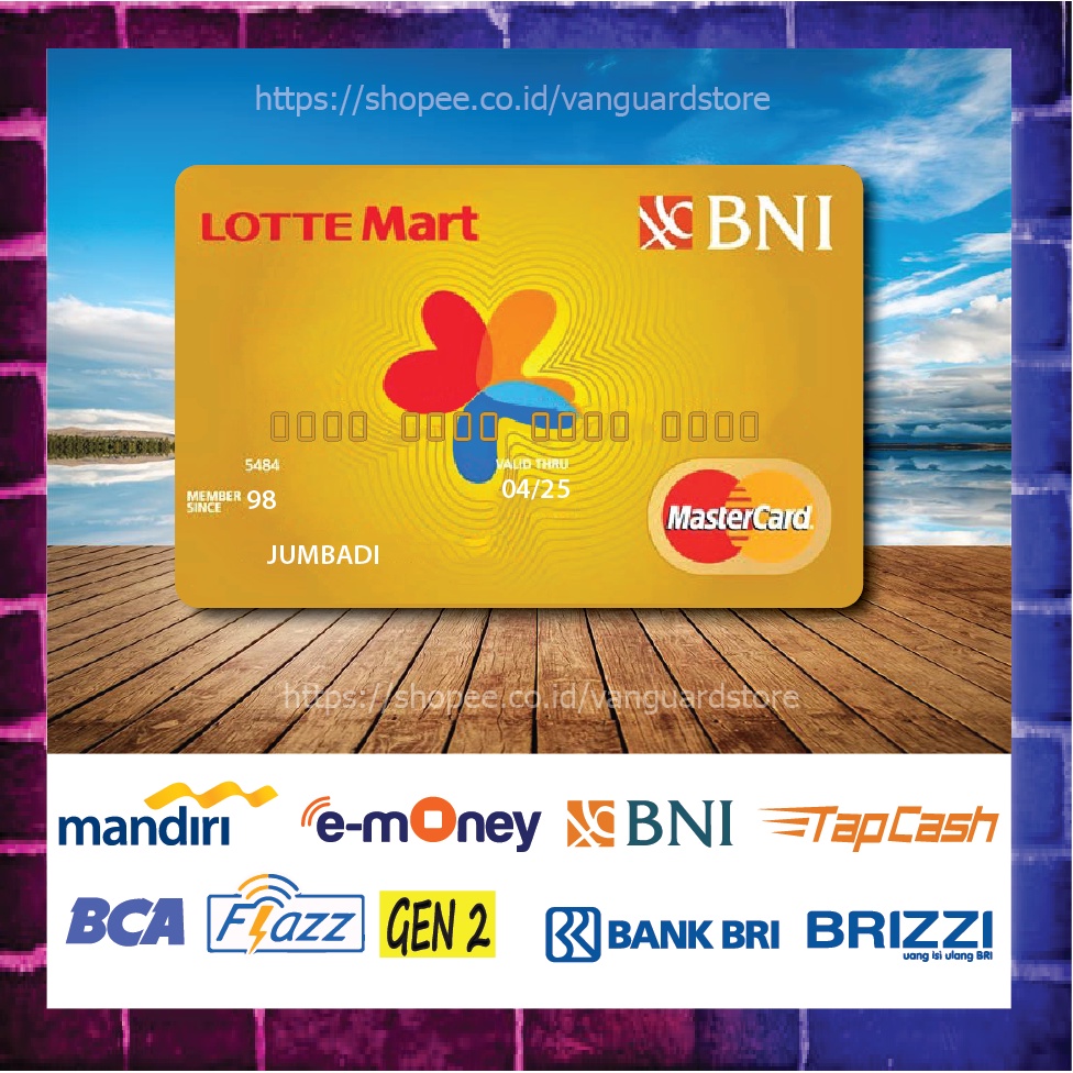 KARTU E MONEY E TOLL KARTU LOTTEMART MASTERCARD DEBIT CREDIT EMONEY MANDIRI FLAZZ BCA BNI TAPCASH BRIZZI BRI - 1 SISI