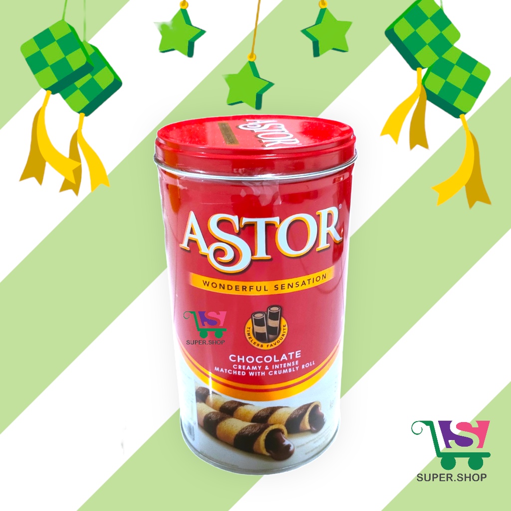 

Astor Double Chocolate Wafer Roll Stick Kaleng 330 Gram Kue Lebaran