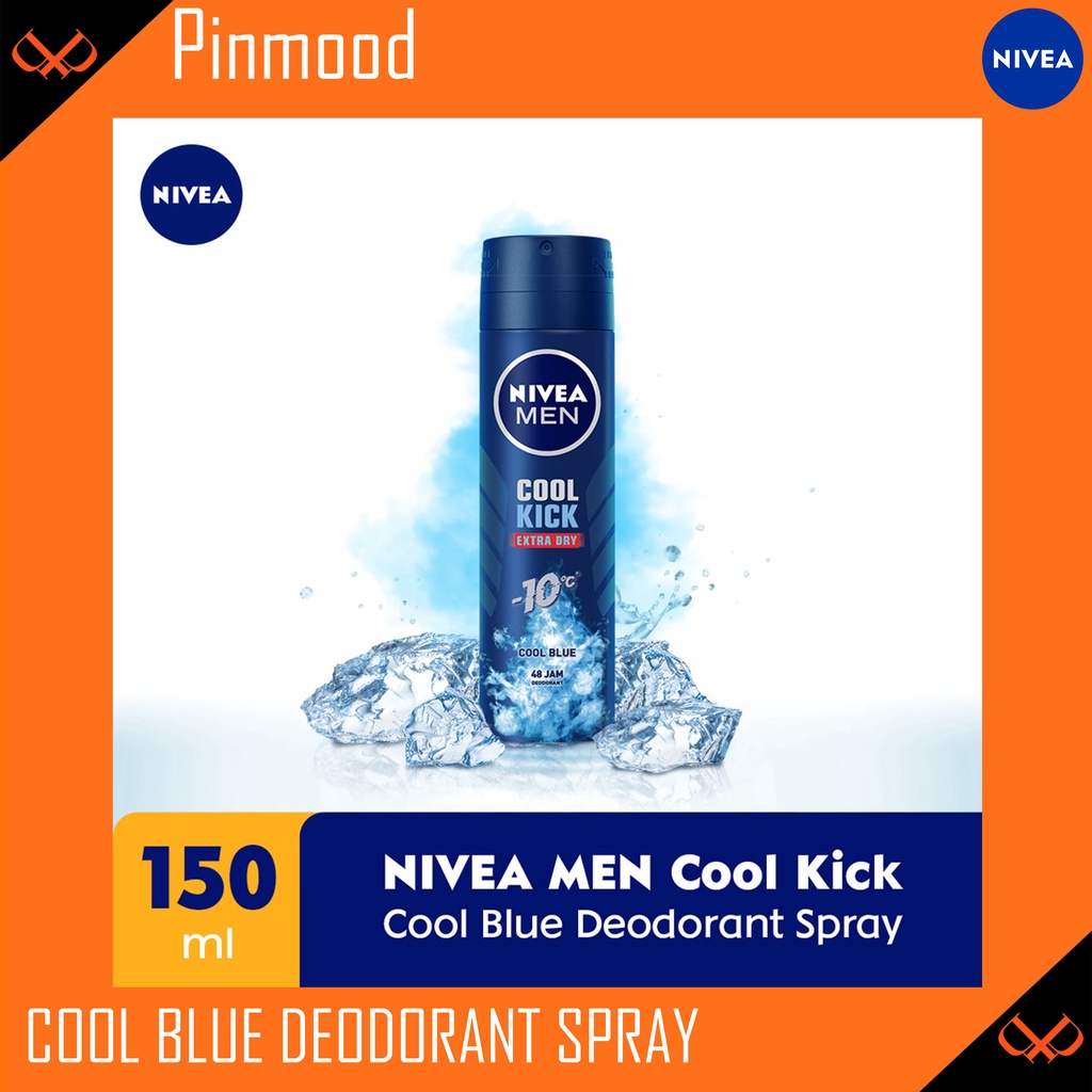 NIVEA MEN DEODORANT COOL KICK [ 150 ML ] EXTRA DRY COOL BLUE SPRAY MALE DEODORAN PRIA PERSONAL CARE