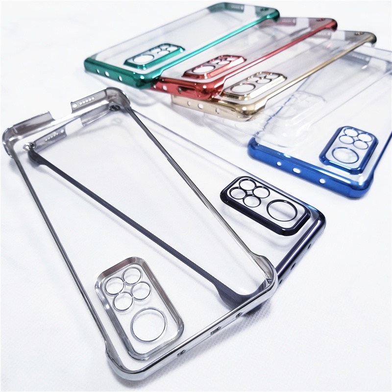 Mewah Electroplated Borderless Pelindung Case Back Cover Untuk Xiaomi 10 11 12 Pro Transparan Shockproof Casing Ponsel Untuk Redmi K30 K40 K50 Pro Note9 11 Pro+Ultra Tipis Casing Ponsel