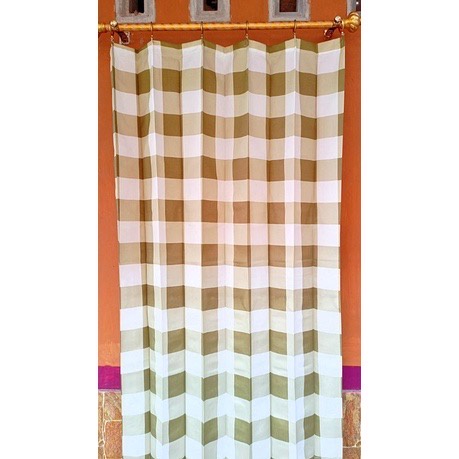 [ PINTU DAN JENDELA ] GORDEN PLISKET + PONI MOTIF KOTAK EMILY KHAKI