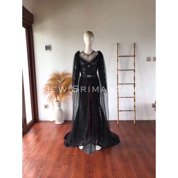Kebaya pengantin hitam/gaun pengantin hitam