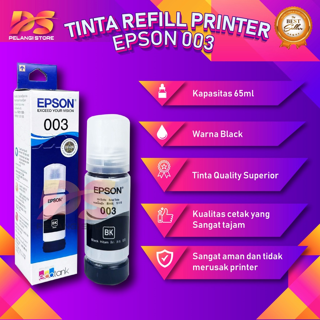 1 SET 4 PCS Tinta Epson 003 Premium Tinta Printer L1110 L3101 L3110 L3150 L5190 L3100