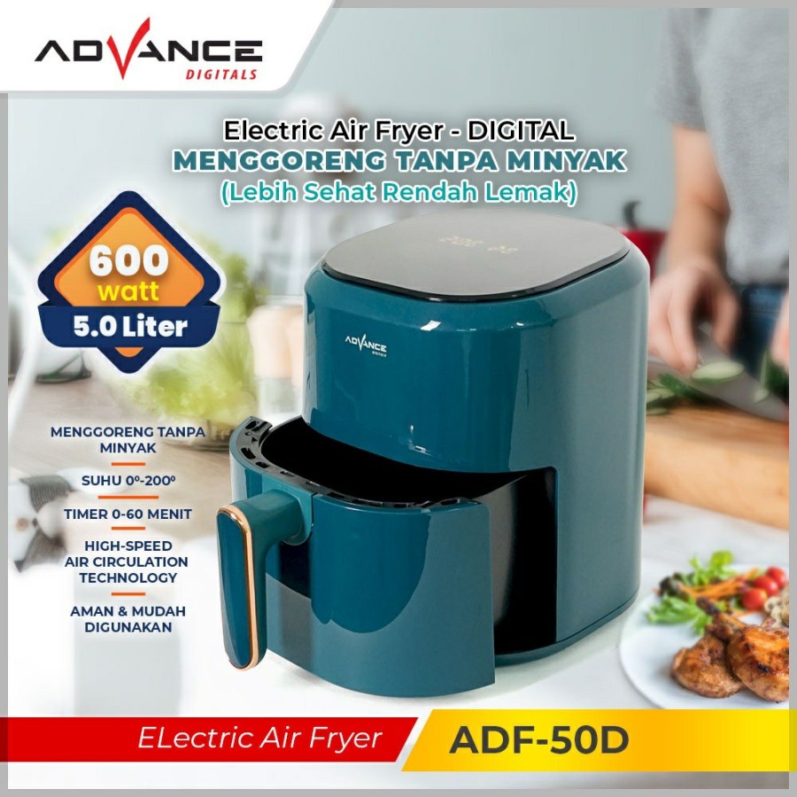 Advance Air Fryer 600 Watt Low Watt Garansi Resmi 1 Tahun ADF-30A / ADF-35A / ADF-35D / ADF-50D