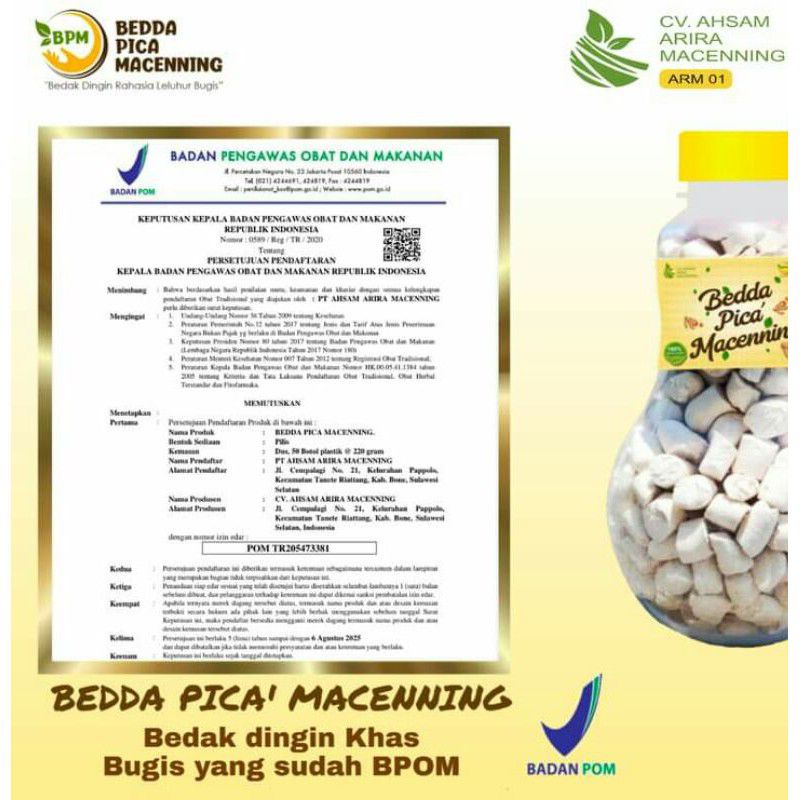 Bedak picca Macenning khas bugis