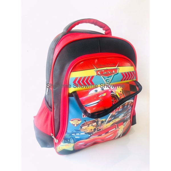 SHOWME TAS RANSEL ANAK SEKOLAH TK 14inci  KARAKTER LAKI   3 RUANG - KUALITAS PREMIUM - CARS MOVIE MCQUEEN DISNEI