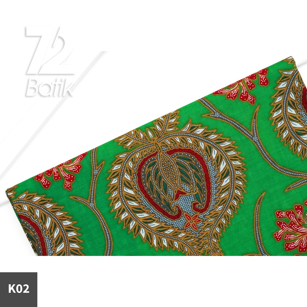 KAIN BATIK PREMIUM Bahan Katun Motif Kembang Duri Hijau 722749 Cap 72 Jarik Jarit Samping Kebat Panjang Batik Katun Modern Premium Bahan Seragam Batik Pernikahan Kantor Keluarga Murah Kamen Jadi Batik Bali Lembaran