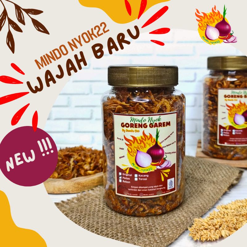 

Goreng Garem Mindo Nyok22 Varian Terasi Pedas 100% Bawang Murni