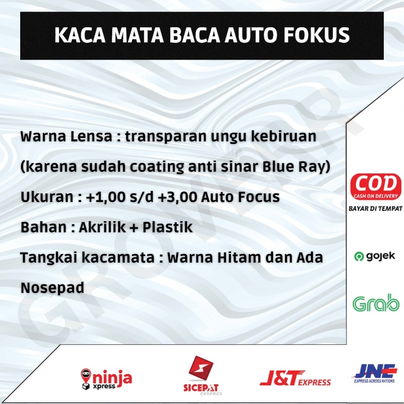 Kacamata Baca Super Auto Fokus Plus Anti Radiasi Blueray Blue Light Kaca Mata Rabun Dekat Presbiopia Frame Rimles Original Unisex Pria Wanita