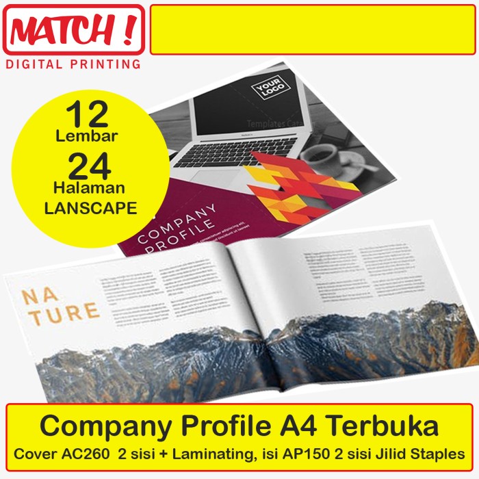 Diary Cetak Buku Company Profile Landscape