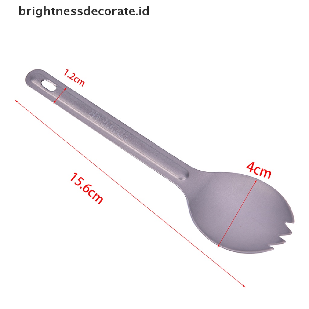 [Birth] Outdoor Titanium Spork Gagang Panjang Sendok Garpu Portable Spork Cutlery [ID]