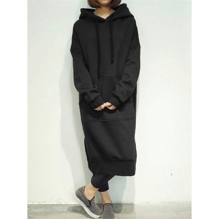 Long Hoodie//Dress Hoodie//Hoodie Oversize//Tunik Hoodie//Long Sleeve Hoodie Dress//Hoodie Plus Size//Tunik Wanita Lengan Panjang Fleece Premium