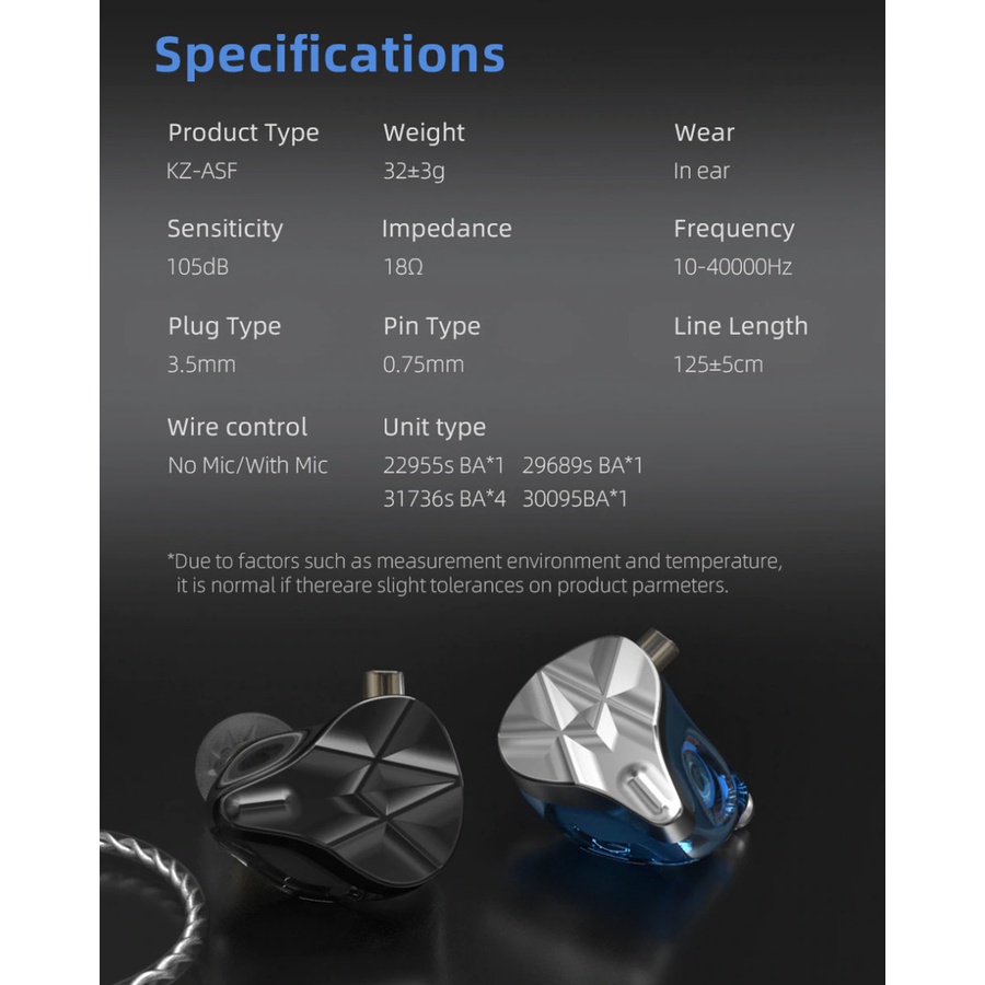 KZ ASF with Mic 10BA HiFi In Ear Earphone Headset Bass Alt ASX ZAX