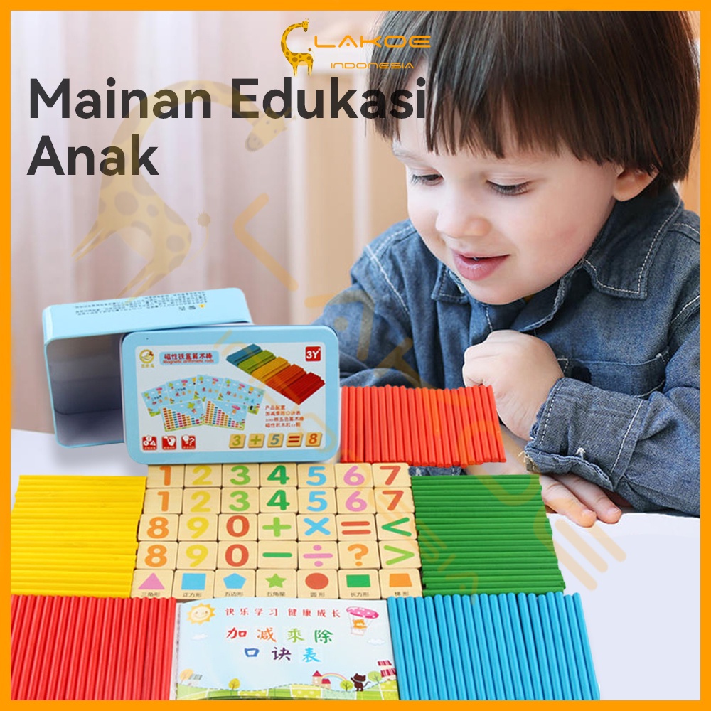 Intelligence Stick Mainan kayu Edukasi anak Puzzle Magnet Belajar