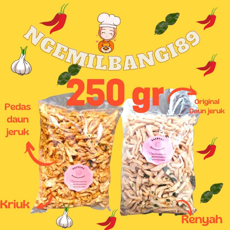 

Paket Usaha isi 250 gr dapat 3 pcs basreng Ngemilbangi89 Basreng original basreng pedas termurah