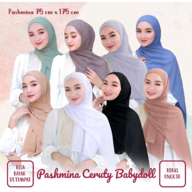 PASMINA CERUTY / HIJAB PASMINA CERUTY BABY DOL WARNA LENGKAP