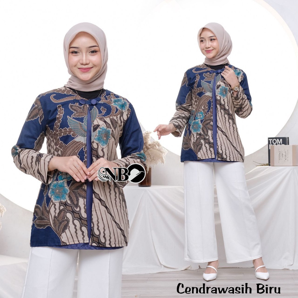 Baju Batik Wanita Modern Atasan Blouse Batik Kerja Kantor Wanita