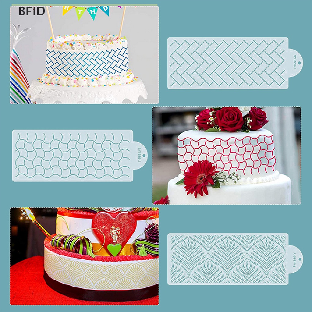 [BFID] Fondant Cake Mesh Stensil Stamps Stensil Alat Cetakan Plastik Embos [ID]