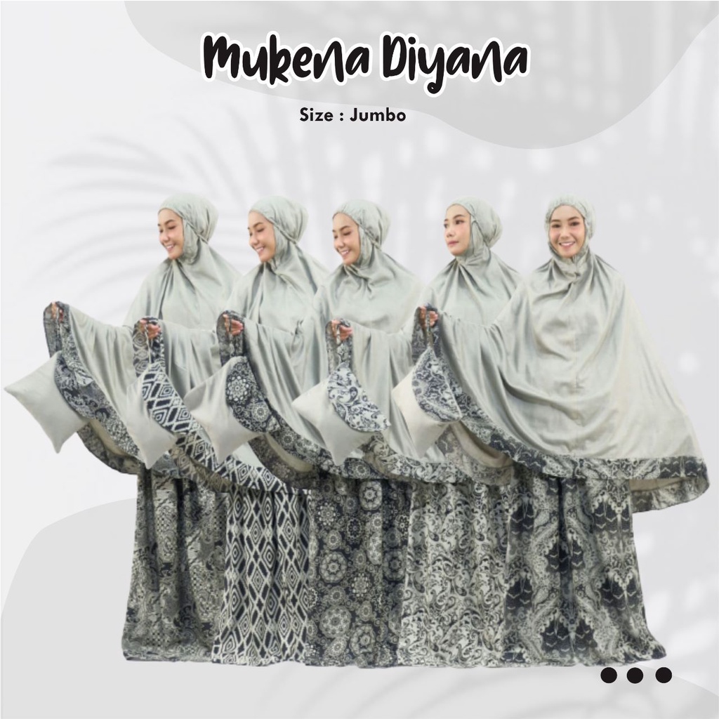 Mukena Motif Bunga / Batik - Rayon Atasan Bawahan Ukuran Jumbo Handmade Mukenah High Quality - Dewasa