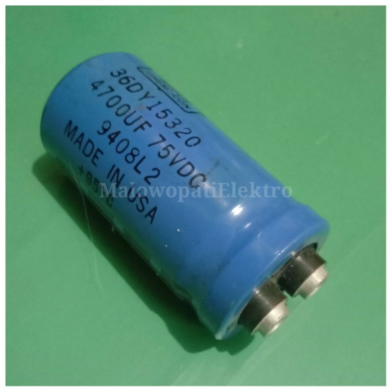 Elco 4700uf 75v Nippon Kapasitas Asli
