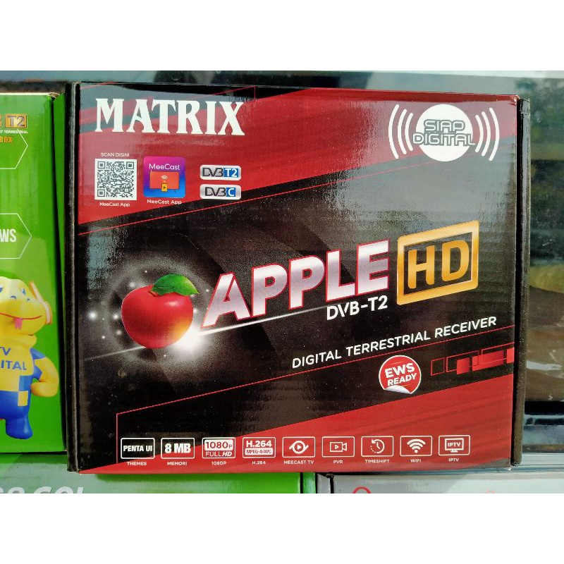STB Matrix Apple HD merah set top box Apple merah HD