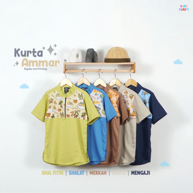 Kurta Ammar Baju Koko Anak Laki-Laki Motif Beragam