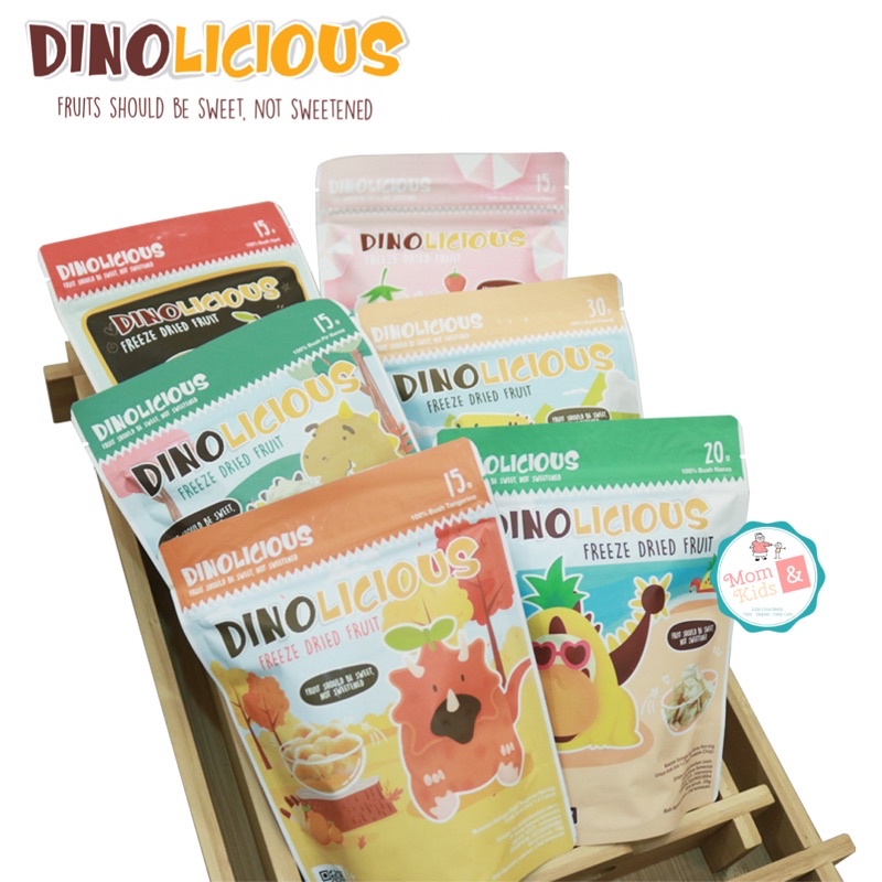 Dinolicious Freeze Dried Fruit Chip 15gr | Snack Cemilan Sehat Bayi Anak 100% Buah Fruit Asli