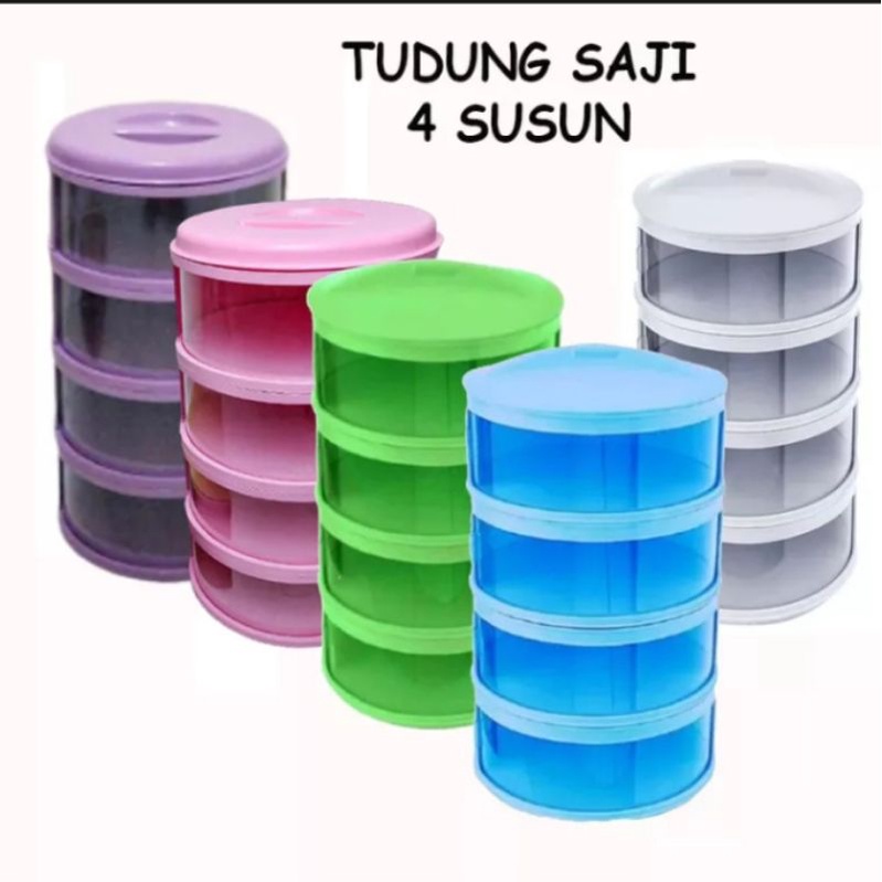 Tudungsaji 4 susun storage box 4 layer tempat penyimpanan makanan