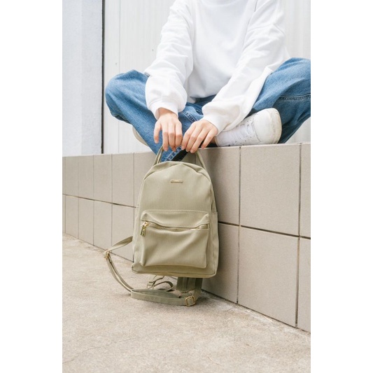 (Free Gift Menarik+DustBag)Ransel Flicka Kode J90 Sage Green