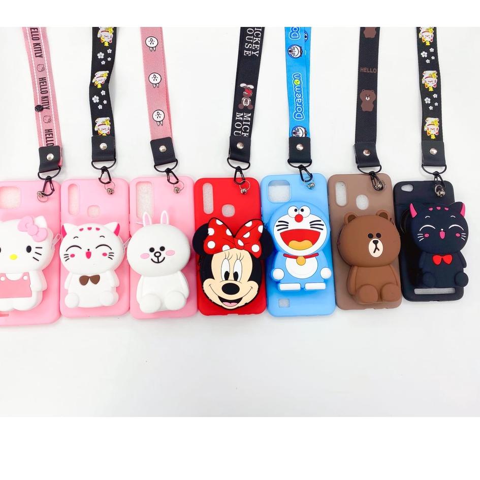 VIVO Y11 / Y12 / Y12I / Y15 / Y17 CASE DOMPET KARTUN + TALI GANTUNGAN • LHT.27Ja23ᴴ