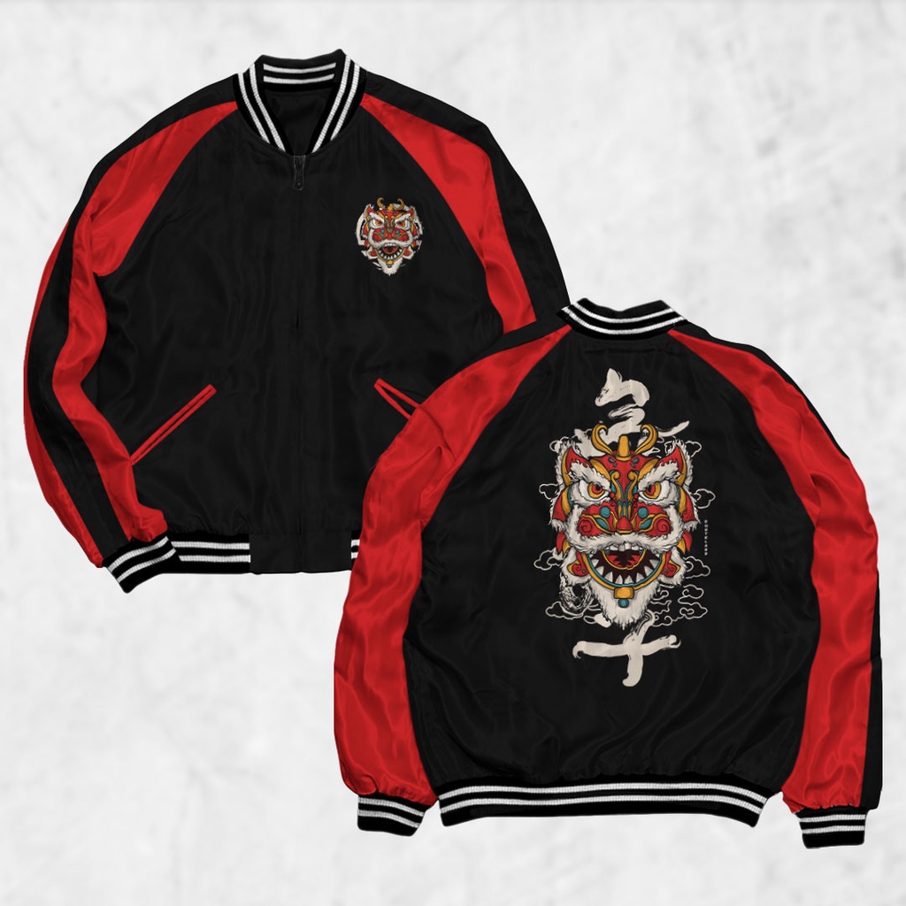 HIPNOP Jaket Sukajan Barongsai Sablon Jaket Pria Wanita Distro Unisex Japan Premium Original