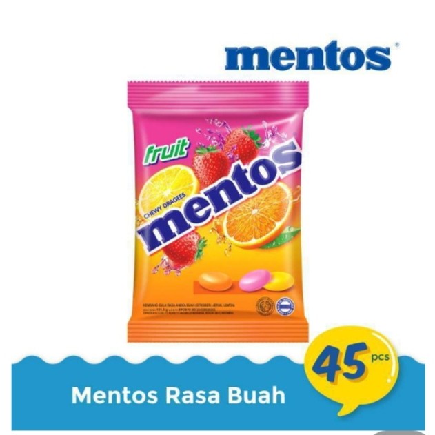 

Mentos permen fruit candy bag 121,5 gr